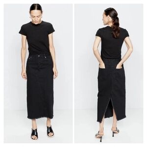 Raey Back Slit Midi Denim Skirt Size 12